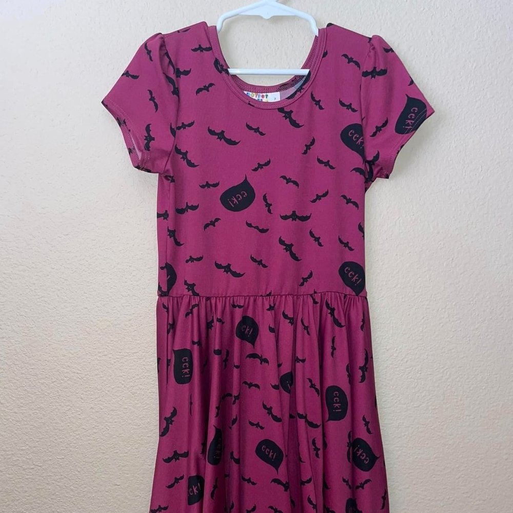 Dot Dot Smile Size 7 Twirly Dress Purple Bats Halloween